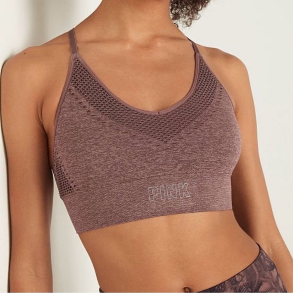 VS PINK SEAMLESS LIGHTLY LINED ATHLETIC SPORTS WORKOUT BRA - Picture 3 of 12
